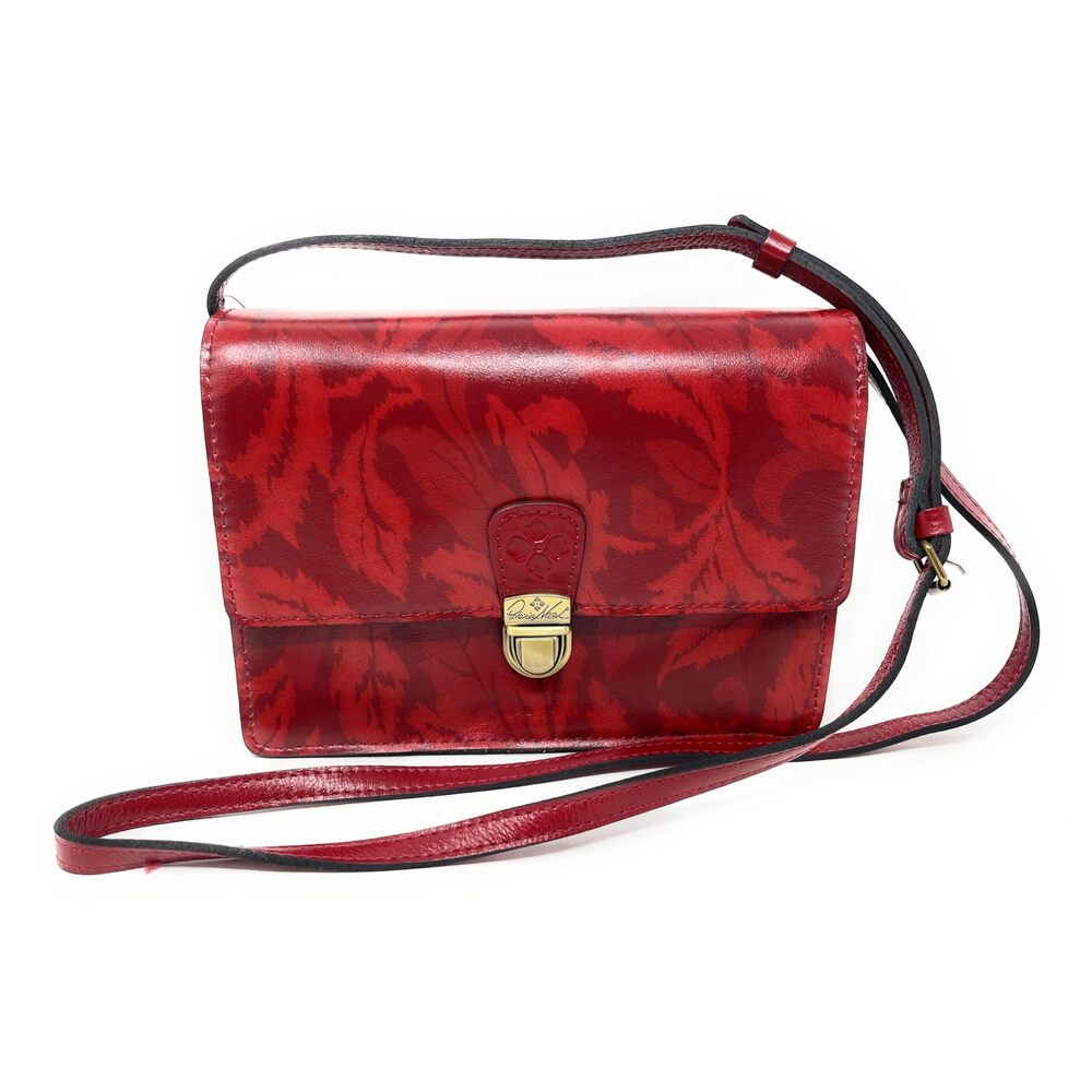 6880 Locri Leather Crossbody Bag, Satin Leaves